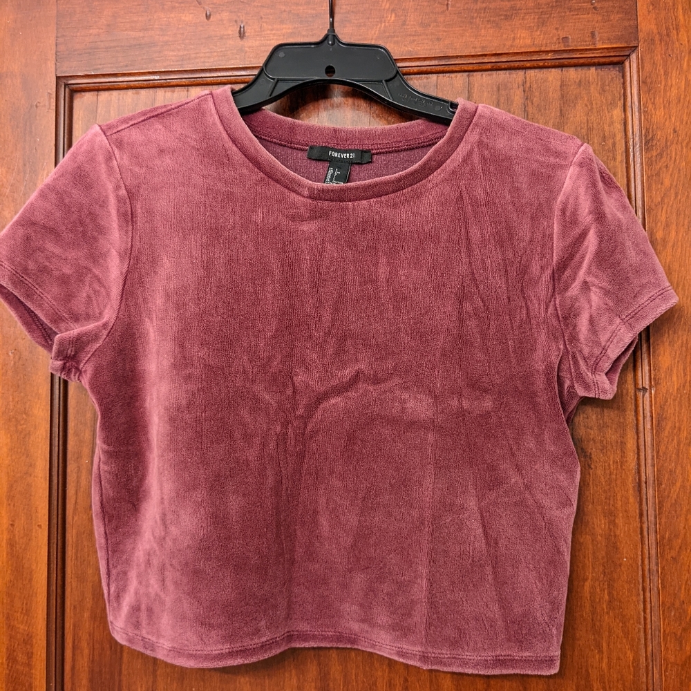 Velvet mauve crop top